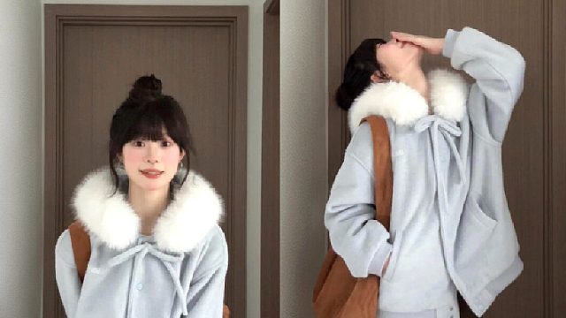 毛领厚外套太可啦