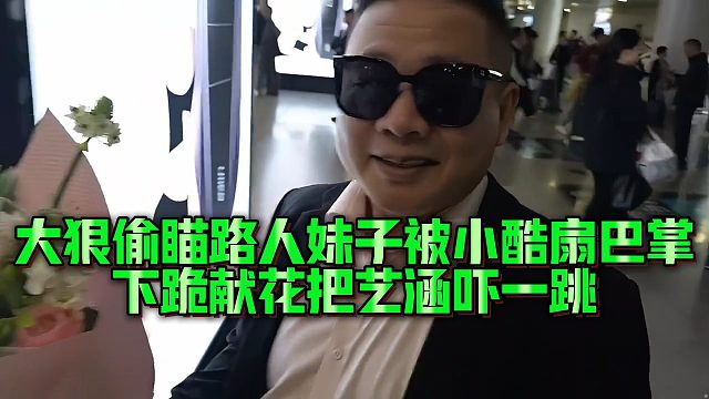 【小小小酷哥】大狠偷瞄路人妹子被小酷扇巴掌，下跪献花把艺涵吓一跳
