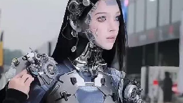 女生cos机器人，这也太逼真了路人都惊呆了