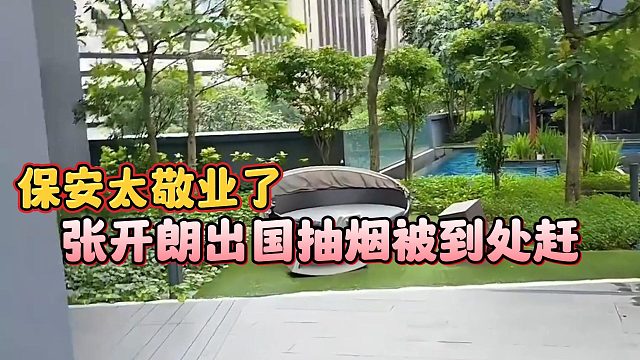 张开朗出国抽烟被到处赶，保安太敬业了