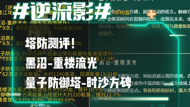逆流影1081：塔防测评！黑沼-重楼流光；量子防御塔-时沙方碑