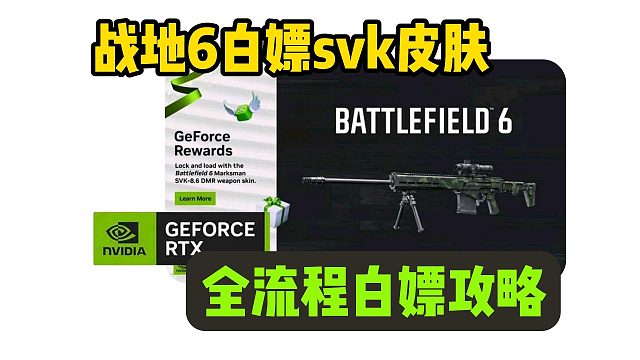 【战地6】白嫖英伟达svk枪皮详细攻略！国区用户领取失败一招轻松解决~所有人都能领