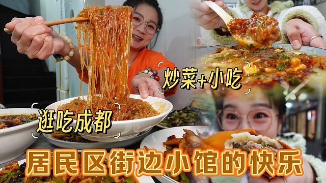 【逛吃成都】居民区小馆的快乐！烟火气炒菜一大桌！还有甜水面！