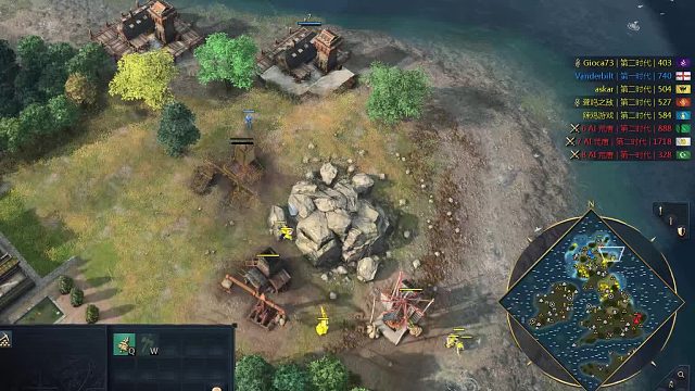 帝国时代4，自定义mod模组，不列颠和爱尔兰地图，纯吃鱼，5人打3电脑，600人口，英格兰