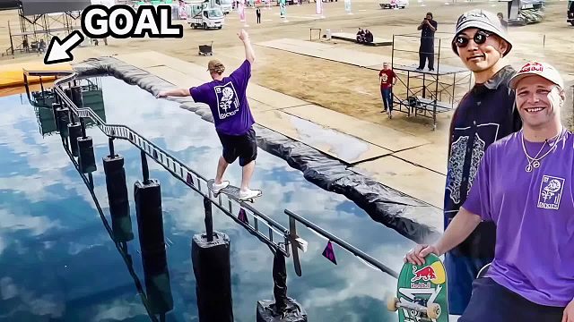 极限滑板挑战，谁能在这条管道上滑到终点，就能获得百万奖金