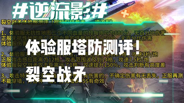 逆流影1085：体验服塔防测评！裂空战矛