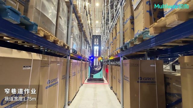 再添欧洲标杆案例！劢微三向agv智能叉车解决方案助力欧洲高位密集仓全面智能化升级