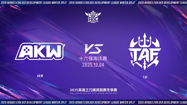 2025HDL发展联赛冬季赛｜12月4日 AKW VS TAF 第一局 英魂之刃