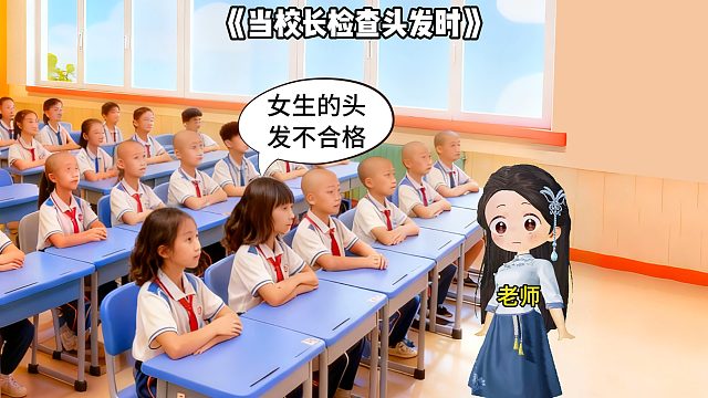 当校长检查头发时