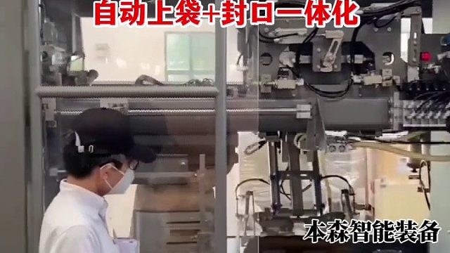 智能全自动上袋封口包装机械一体化生产线