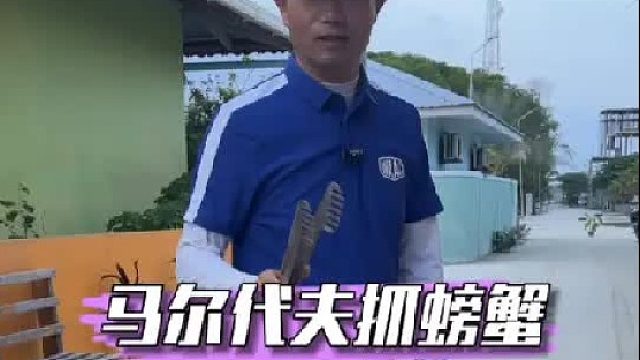 马尔代夫胡拉岛抓螃蟹