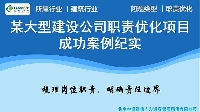 某大型建设公司职责优化项目纪实