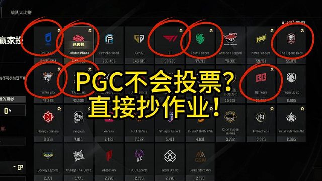 PGC2025投票直接抄作业！