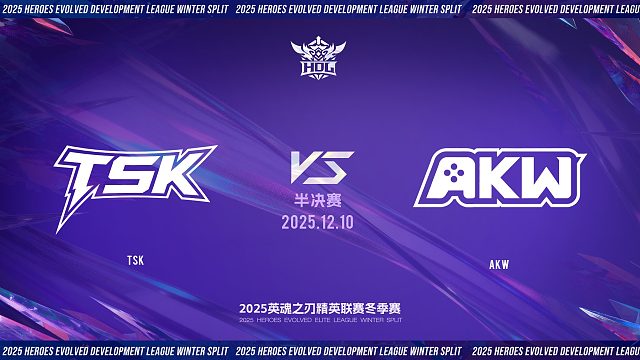 2025HDL发展联赛冬季赛｜12月10日 TSK VS AKW 第一局 英魂之刃