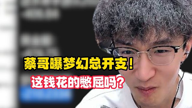 蔡哥曝梦幻总开支！这钱花的憋屈吗？