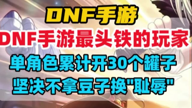 这绝对是DNF手游有史以来最头铁的玩家