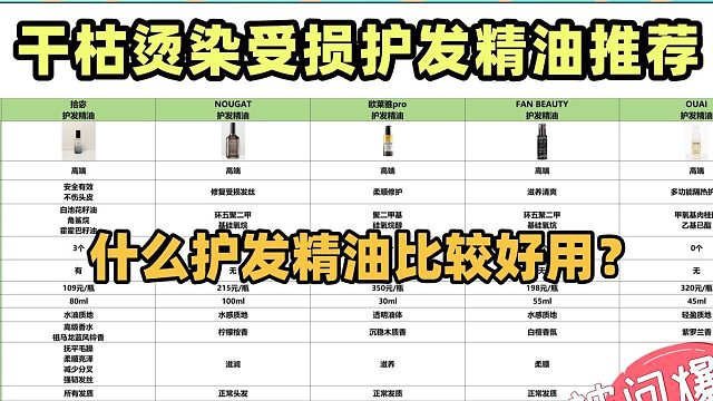 护发精油好用又便宜的有哪些？干枯烫染受损护发精油推荐！平价