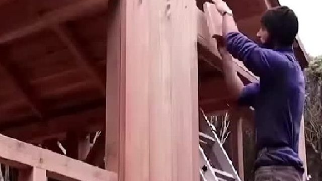 荒野建造 户外搭建、荒野建造，沉浸式体验#木屋建造[话题]# #三角木屋[话题]# #荒野建造[话题]# #木屋[话题]# #林中小木屋[话题]# #木屋别墅[