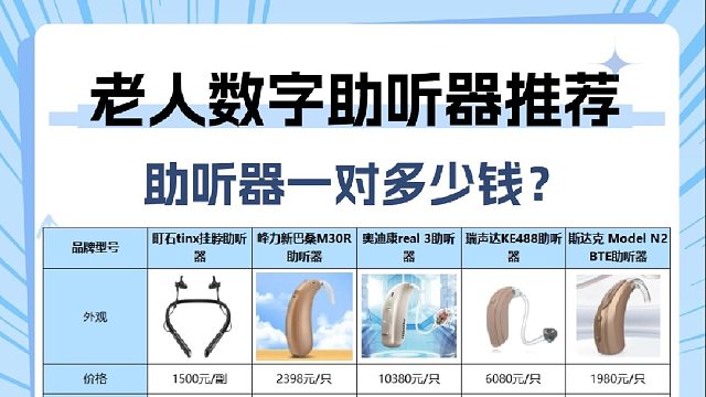 助听器一对多少钱？避坑指南与测评