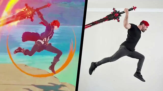 地表最硬核的拍同款，刚学跑酷仨月半的阿坤，复刻原神中的名场面