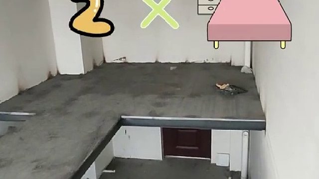 32平米公寓～2楼设计，挑空搭建两个卧室