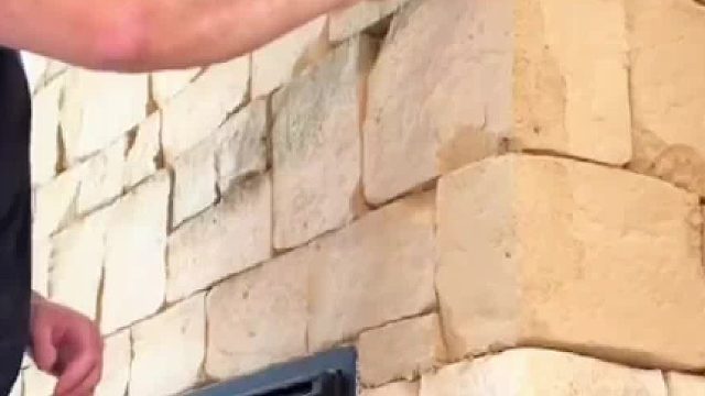 西班牙工人混凝土石材墙壁施工过程！