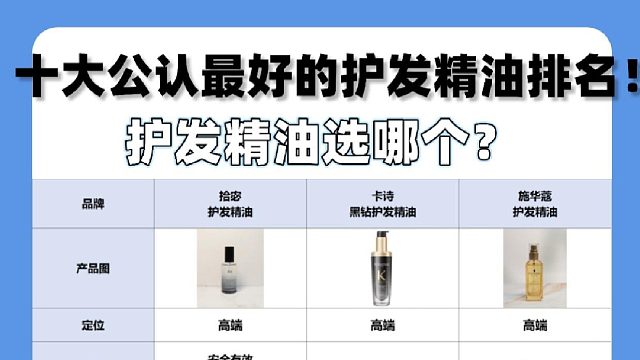 护发精油如何选购？十大公认最好的护发精油排名！纯干货无废话