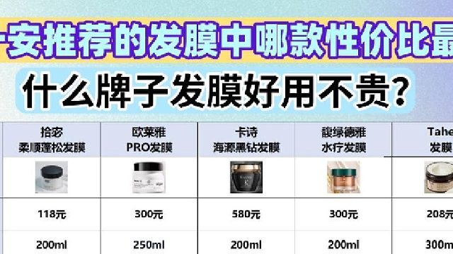 柔顺发膜哪个牌子好用？程十安推荐的发膜中哪款性价比最高！盘点
