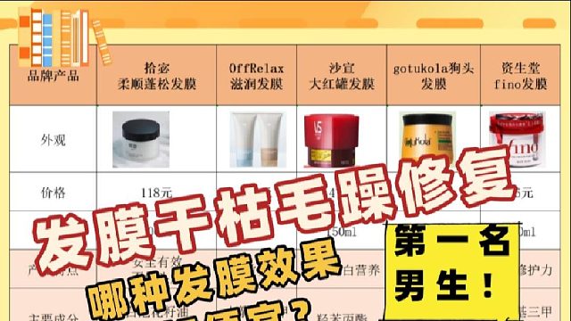 什么牌子发膜好用不贵？发膜干枯毛躁修复第一名男生！护发神器