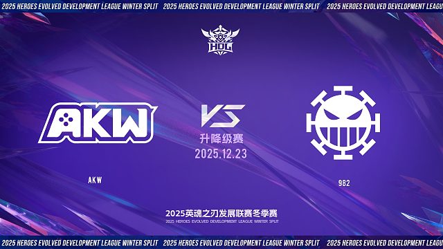 2025HDL发展联赛冬季赛｜12月23日 AKW VS 982 第二局 英魂之刃