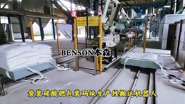 袋装碳酸锶包装码垛生产线搬运机器人