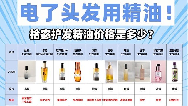 拾宓护发精油价格是多少？护发精油集合！高性价比