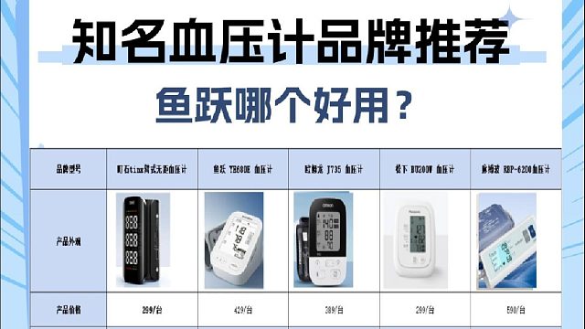 电子血压计不准的表现是什么？鱼跃哪个好用？血压表五大品牌