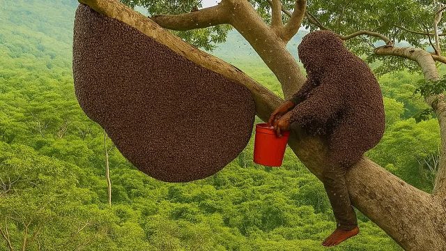 世界上最致命的森林中可怕的野生蜂蜜收获