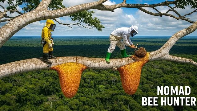 狩猎巨型野生蜂蜜_在令人难以置信的高度发现并收获野生蜂蜜
