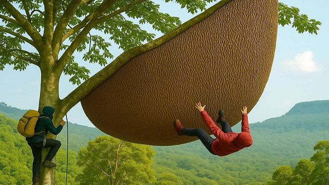 爬树采蜜第二部分——极限野生蜜蜂挑战