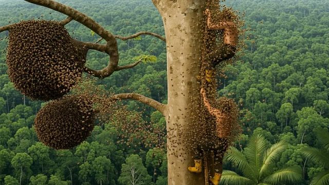 两名男子遭到愤怒的丛林蜜蜂的袭击——疯狂狩猎！