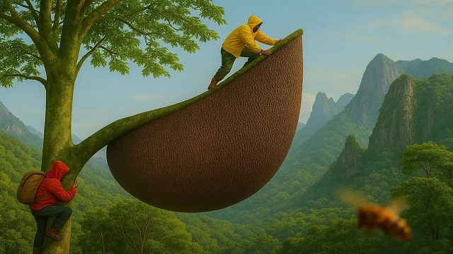 3 个极高的巨型蜂巢——令人震惊的丛林蜂蜜丰收