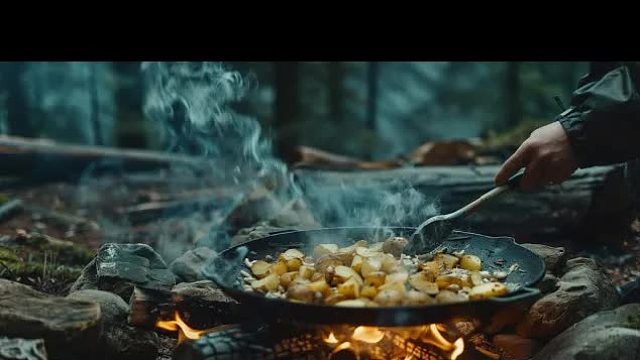 森林蘑菇狩猎和烹饪。这是你下次露营时必须做的一道菜