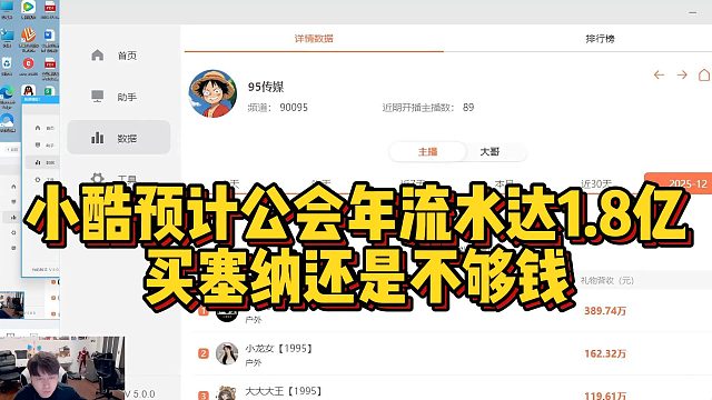 小酷预计公会年流水达1.8亿，买塞纳还是不够钱