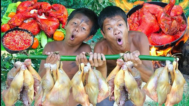 鸡腿做饭吃起来好吃——原始技术