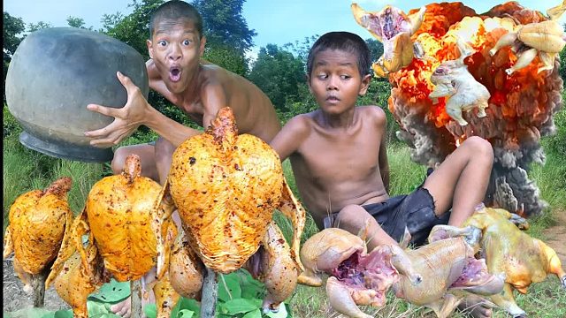 原始技术-土锅大鸡吃起来美味