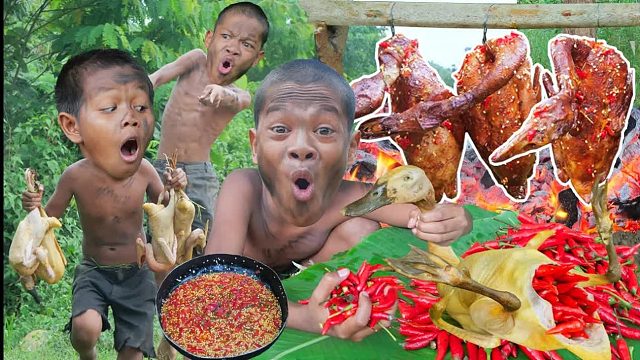 原始技术-Duck4烹饪吃得美味的食物