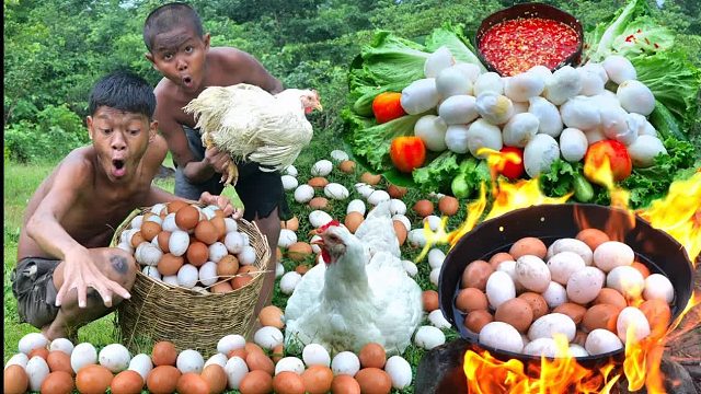 原始技术——鸡蛋吃起来煮得美味