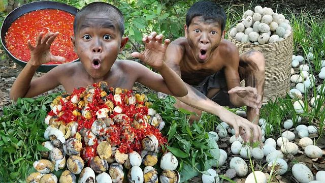 原始技术 - Kmeng Prey - 森林里遇见蛋鸭 烹饪美食
