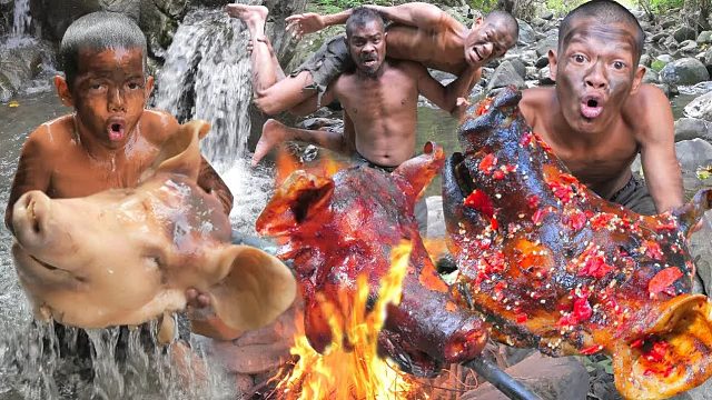 原始科技 - 野生丛林烹饪猪头冒险 Eatind