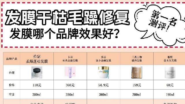 发膜什么牌子最好用？发膜干枯毛躁修复第一名测评！关键看这6点