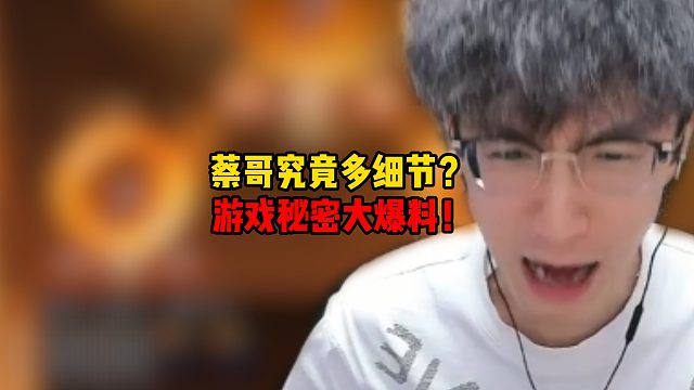 蔡哥究竟多细节？游戏秘密大爆料！