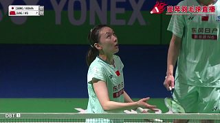 印羽公開賽中國(guó)隊(duì)蔣振邦/魏雅欣2:0戰(zhàn)勝日本隊(duì)精彩球