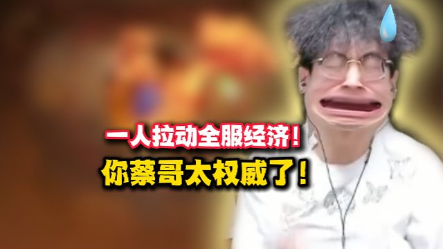 一人拉动全服经济！你蔡哥太权威了！